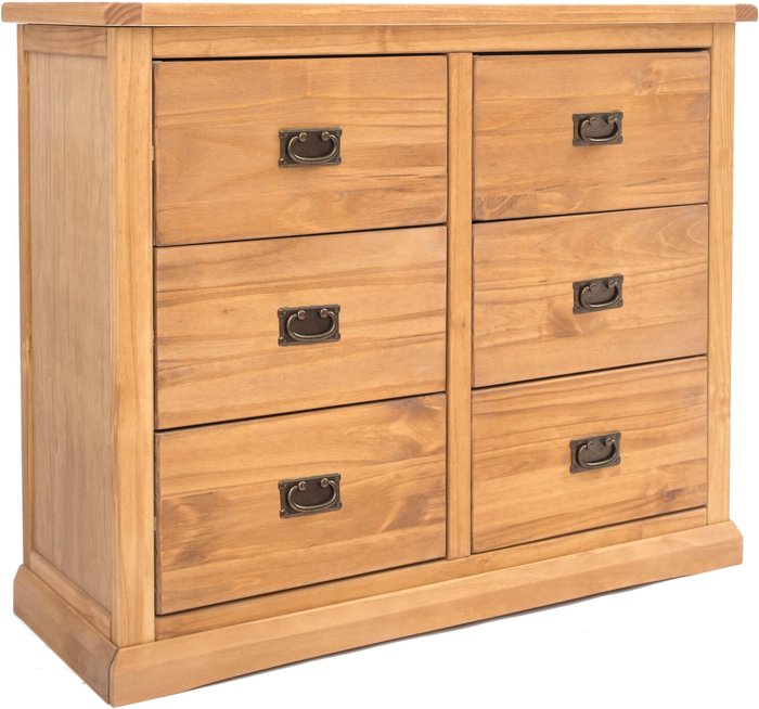 The Range | Cabinet Bits Lucca 3 over 3 Drawer Chest - Brown / Brass / Drop Cabinet Bits Lucca 3 over 3 Drawer Chest - Brown / Brass / Drop