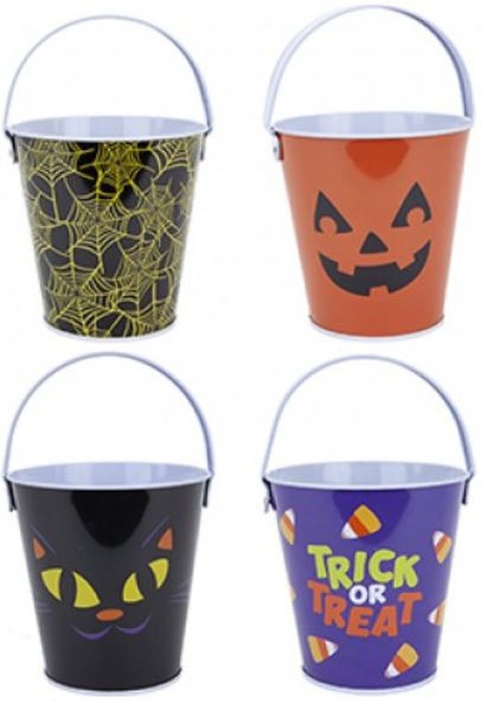 The Range | 4 Pcs Halloween Buckets Treat or Trick Party Tin Candy Bucket - Multicolor 4 Pcs Halloween Buckets Treat or Trick Party Tin Candy Bucket - Multicolor