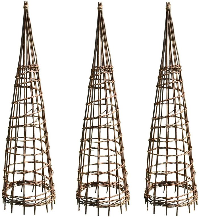 The Range | Selections 1.5m Rustic Willow Garden Obelisk - Brown / 3 Selections 1.5m Rustic Willow Garden Obelisk - Brown / 3