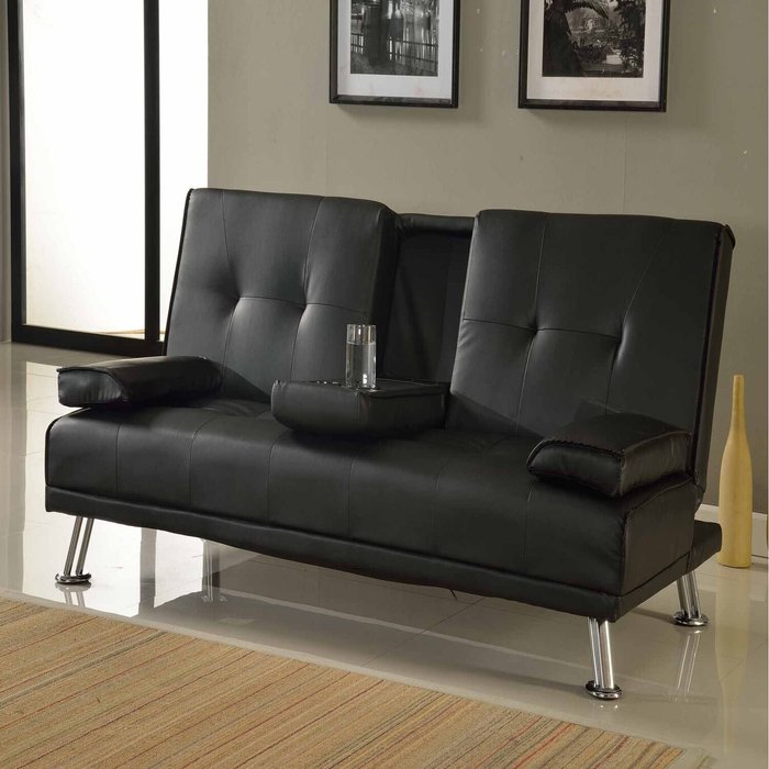 The Range | GRS India 3 Seater Sofa Bed Faux Leather or Fabric - Black GRS India 3 Seater Sofa Bed Faux Leather or Fabric - Black