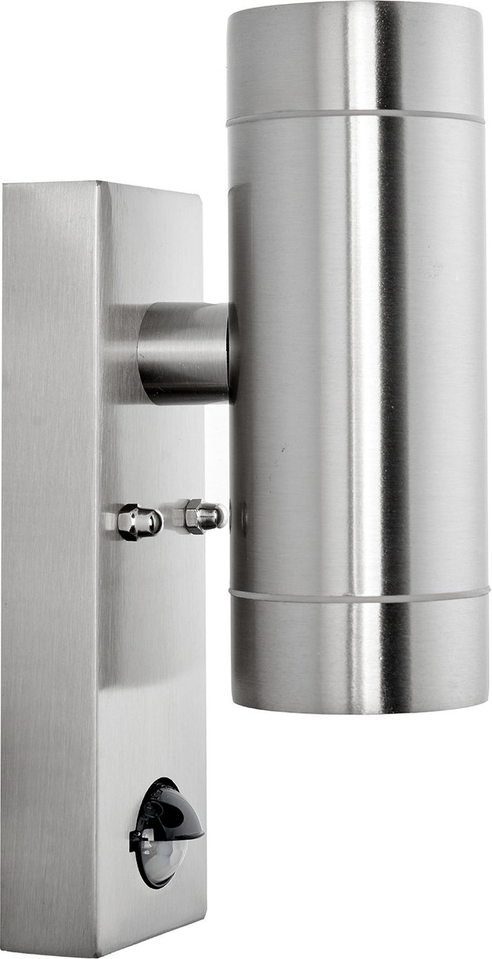 The Range | Pacific Lifestyle Pacific Lifestyle Metal Dual PIR Wall Light - Brushed Steel Pacific Lifestyle Pacific Lifestyle Metal Dual PIR Wall Light - Brushed Steel