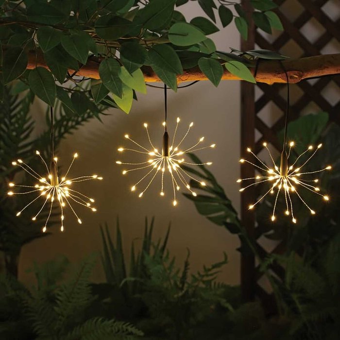 The Range | Garden Mile 3x Solar Starburst Hanging Lanterns - Yellow Garden Mile 3x Solar Starburst Hanging Lanterns - Yellow