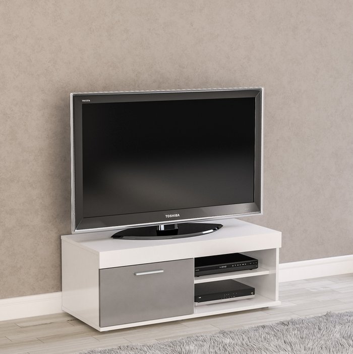 The Range | Birlea Birlea Edgeware Small TV Unit White & Grey Birlea Birlea Edgeware Small TV Unit White & Grey
