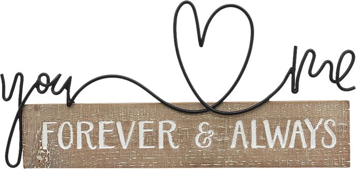 The Range | Forever and Always Wire Slogan Plaque - Brown Forever and Always Wire Slogan Plaque - Brown