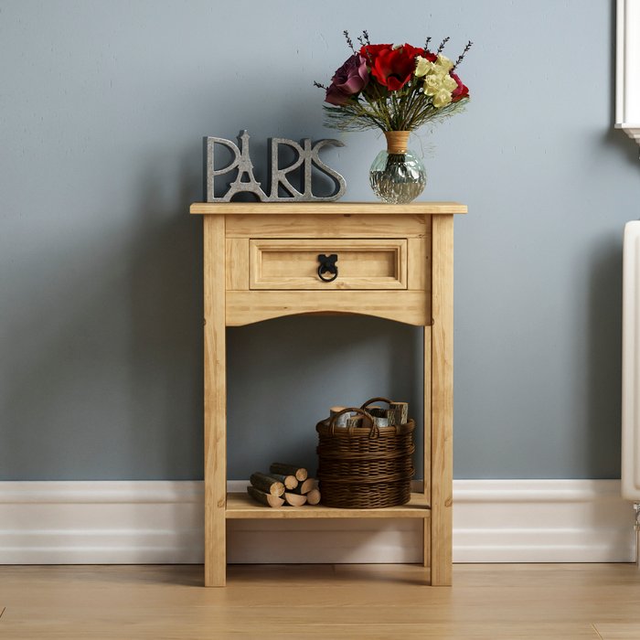 The Range | Corona 1 Drawer Console Table - Pine Corona 1 Drawer Console Table - Pine