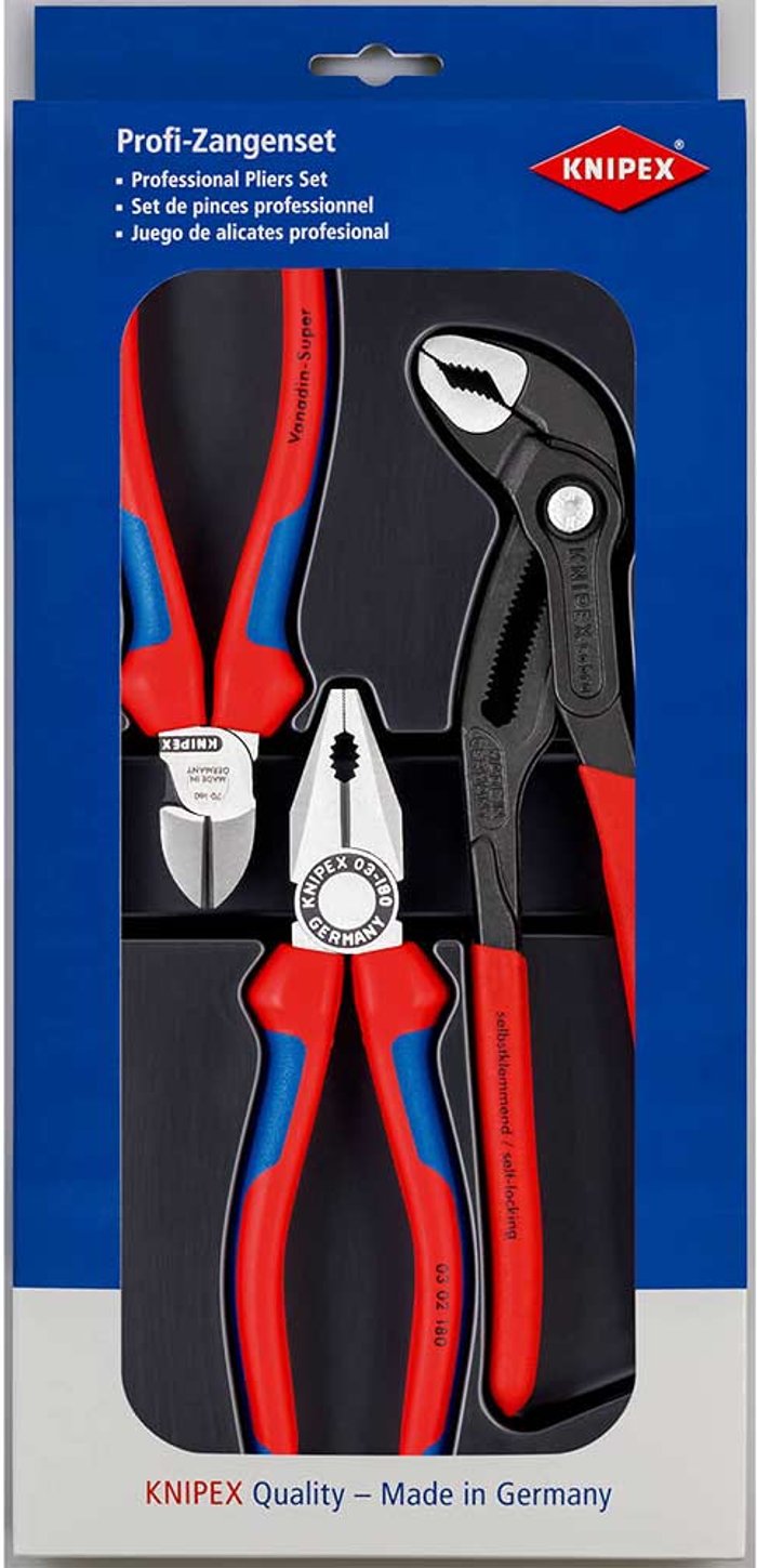 Tooled Up | Knipex Knipex 3 Piece Professional Bestseller Pliers Set Knipex Knipex 3 Piece Professional Bestseller Pliers Set