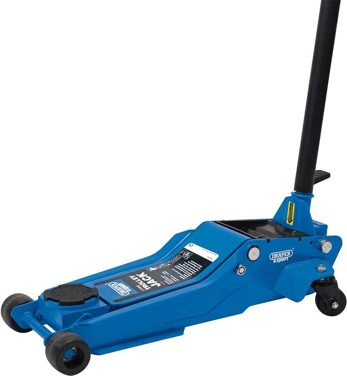 Tooled Up | Draper Draper Professional Garage Trolley Jack (3 Tonne) - Blue Draper Draper Professional Garage Trolley Jack (3 Tonne) - Blue