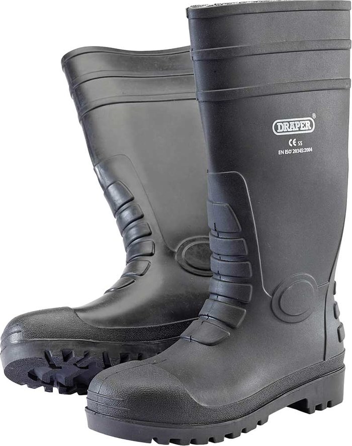 Tooled Up | Draper Draper Safety Wellington Boots Black Size 9 Draper Draper Safety Wellington Boots Black Size 9