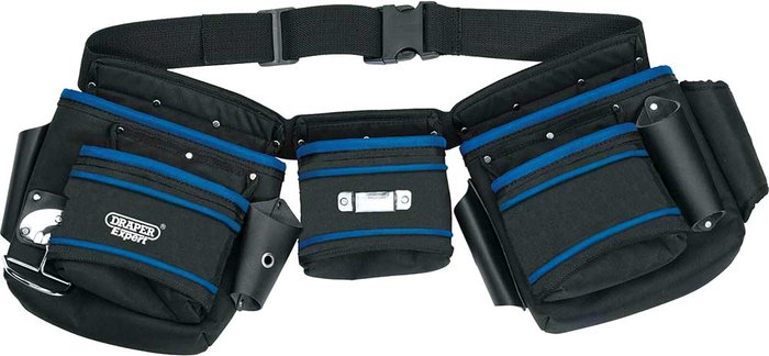 Tooled Up | Draper Draper Expert Heavy Duty Nylon Double Tool Pouch with Belt Draper Draper Expert Heavy Duty Nylon Double Tool Pouch with Belt