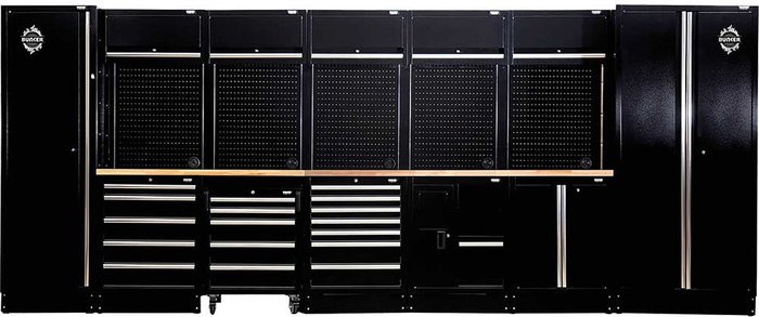 Tooled Up | BUNKER Bunker Modular Storage Combo With Hardwood Worktop (25 Piece) BUNKER Bunker Modular Storage Combo With Hardwood Worktop (25 Piece)