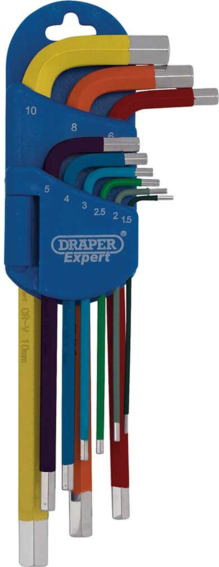 Tooled Up | Draper Draper Expert 9 Piece Long Arm Colour Coded Hex Key Set Draper Draper Expert 9 Piece Long Arm Colour Coded Hex Key Set
