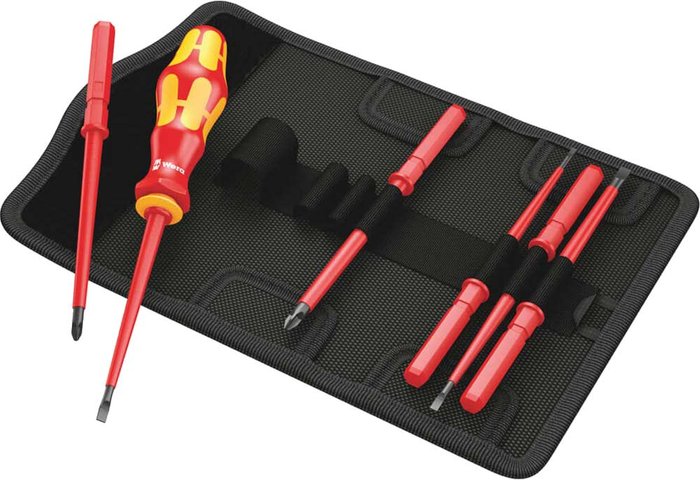 Tooled Up | Wera Wera 7 Piece Kraftform Kompakt VDE Insulated Interchangeable Screwdriver Set Wera Wera 7 Piece Kraftform Kompakt VDE Insulated Interchangeable Screwdriver Set