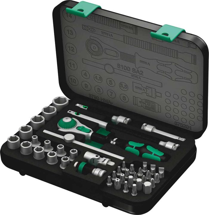 Tooled Up | Wera Wera 8100 SA2 Zyklop 42 Piece 1/4 Wera Wera 8100 SA2 Zyklop 42 Piece 1/4