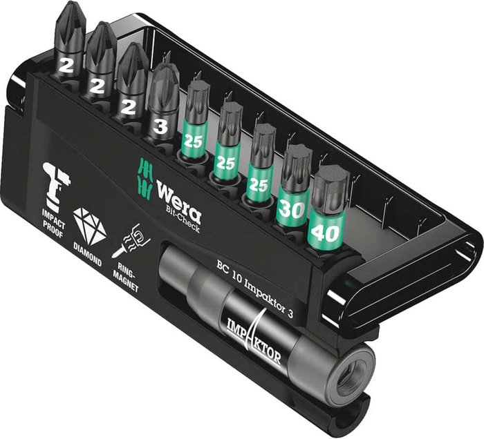 Tooled Up | Wera Wera 9 Piece Impaktor Diamond Pozi and Torx Screwdriver Bit Set Wera Wera 9 Piece Impaktor Diamond Pozi and Torx Screwdriver Bit Set