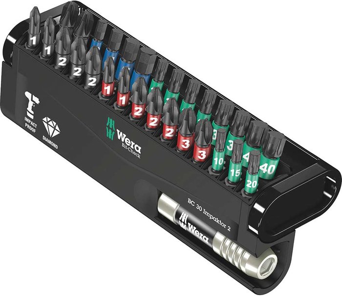 Tooled Up | Wera Wera Impaktor 2 Bit-Check 30 Piece Screwdriver Bit Set Wera Wera Impaktor 2 Bit-Check 30 Piece Screwdriver Bit Set
