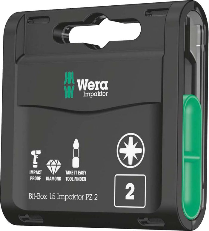Tooled Up | Wera WER057763 Bit-Box 15 Impaktor PZ2 x 25mm 15 Piece - Wera Wera WER057763 Bit-Box 15 Impaktor PZ2 x 25mm 15 Piece - Wera