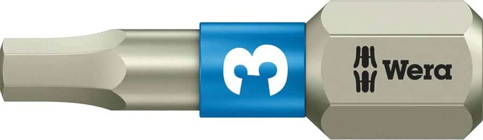 Tooled Up | Wera Wera Torsion Stainless Steel Hexagon Screwdriver Bit 3mm 25mm Pack of 1 Wera Wera Torsion Stainless Steel Hexagon Screwdriver Bit 3mm 25mm Pack of 1