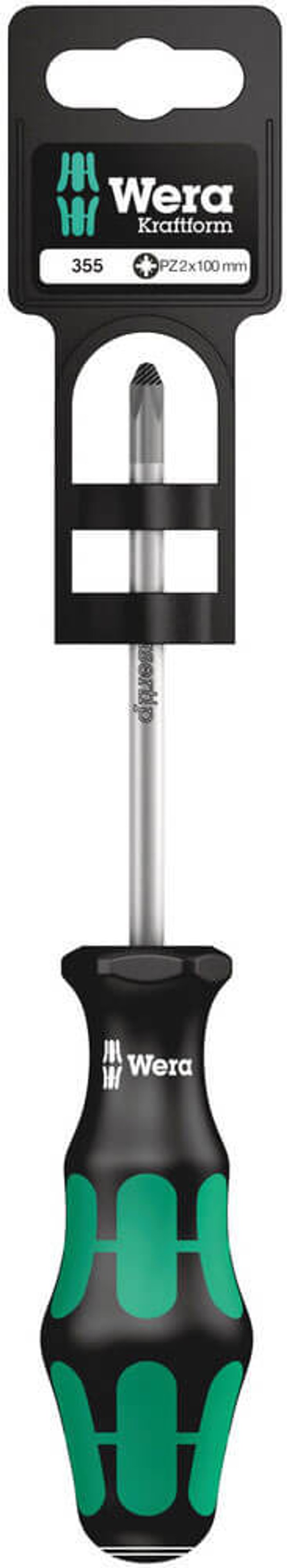Tooled Up | Wera Wera 355 PZ SB Kraftform Plus Pozi Screwdriver PZ2 100mm Wera Wera 355 PZ SB Kraftform Plus Pozi Screwdriver PZ2 100mm