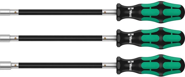 Tooled Up | Wera Wera 3 Piece Kraftform Flexible Shaft Nutspinner Set Wera Wera 3 Piece Kraftform Flexible Shaft Nutspinner Set