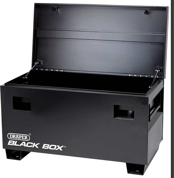 Tooled Up | Draper Draper Contractors Secure Storage Box (Black Box) 121x60.5x47cm Draper Draper Contractors Secure Storage Box (Black Box) 121x60.5x47cm