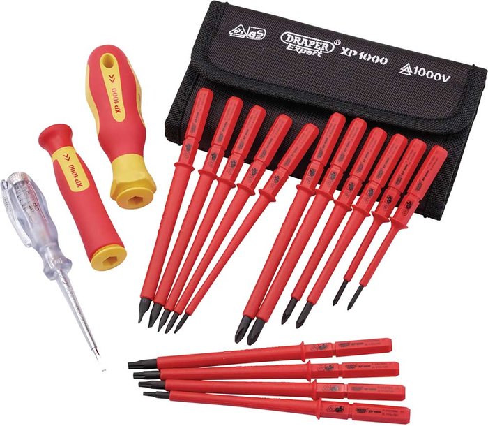 Tooled Up | Draper Draper XP1000 VDE Interchangeable Blade Screwdriver Set (18 Piece) 05776 Draper Draper XP1000 VDE Interchangeable Blade Screwdriver Set (18 Piece) 05776