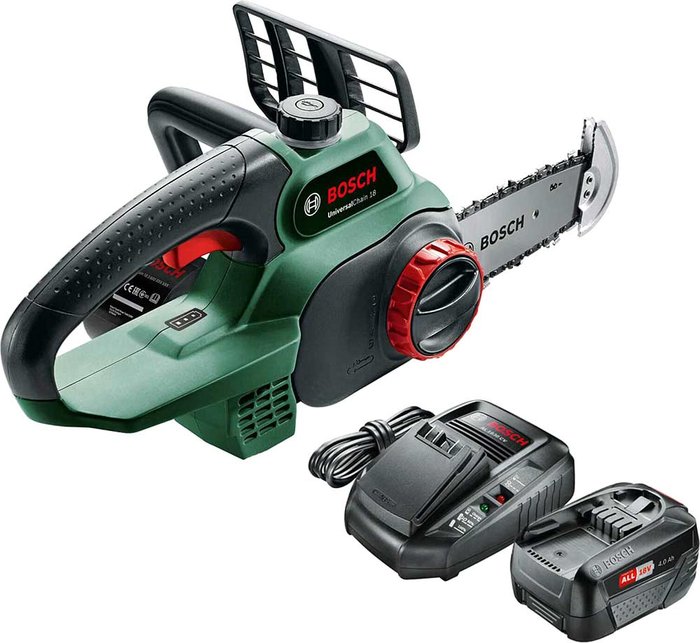 Tooled Up | Bosch Home and Garden Bosch UNIVERSALCHAIN 18v Cordless Chainsaw 200mm 1 x 4ah Li-ion Charger Bosch Home and Garden Bosch UNIVERSALCHAIN 18v Cordless Chainsaw 200mm 1 x 4ah Li-ion Charger