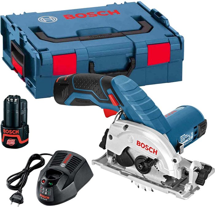 Tooled Up | Bosch Bosch GKS 12V-26 85mm Circular Saw with 2 x 2.0 AH Batteries Bosch Bosch GKS 12V-26 85mm Circular Saw with 2 x 2.0 AH Batteries