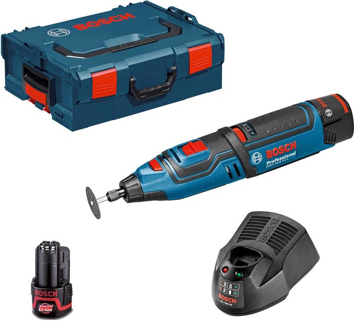 Tooled Up | Bosch Bosch Gro 12V-35 12V Rotary Tool with 2 x 2.0 Ah BATTERIES, L-BOXX & 5 x Cutting Wheels Bosch Bosch Gro 12V-35 12V Rotary Tool with 2 x 2.0 Ah BATTERIES, L-BOXX & 5 x Cutting Wheels