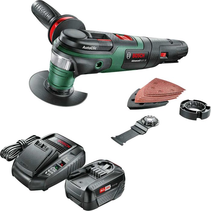 Tooled Up | Bosch Home and Garden Bosch ADVANCEDMULTI 18v Cordless Starlock Oscillating Multi Tool 1 x 4ah Li-ion Charger No Case Bosch Home and Garden Bosch ADVANCEDMULTI 18v Cordless Starlock Oscillating Multi Tool 1 x 4ah Li-ion Charger No Case