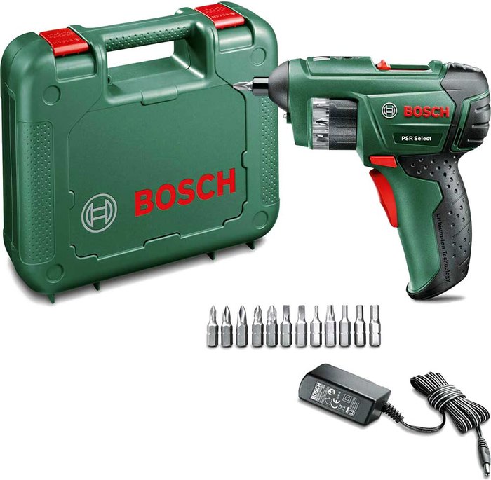 Tooled Up | Bosch BOSCH PSR Select Screwdriver - Green & Black Bosch BOSCH PSR Select Screwdriver - Green & Black