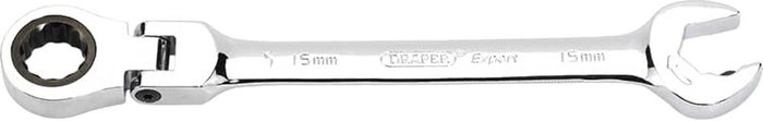 Tooled Up | Draper Draper Expert Hi Torq Flexible Ratchet Combination Spanner 15mm Draper Draper Expert Hi Torq Flexible Ratchet Combination Spanner 15mm