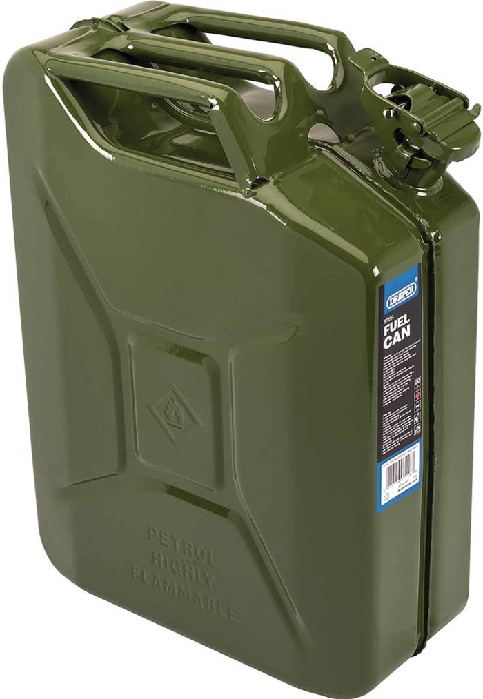 Tooled Up | Draper Draper Steel Jerry Can 20l Green Draper Draper Steel Jerry Can 20l Green