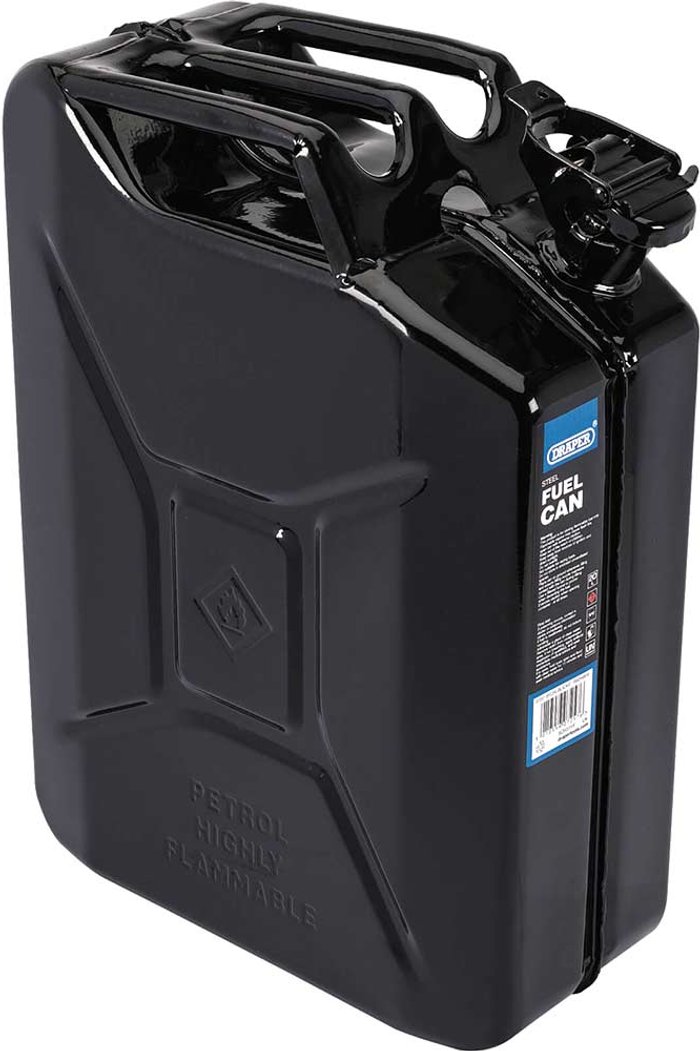 Tooled Up | Draper Draper Steel Jerry Can 20l Black Draper Draper Steel Jerry Can 20l Black