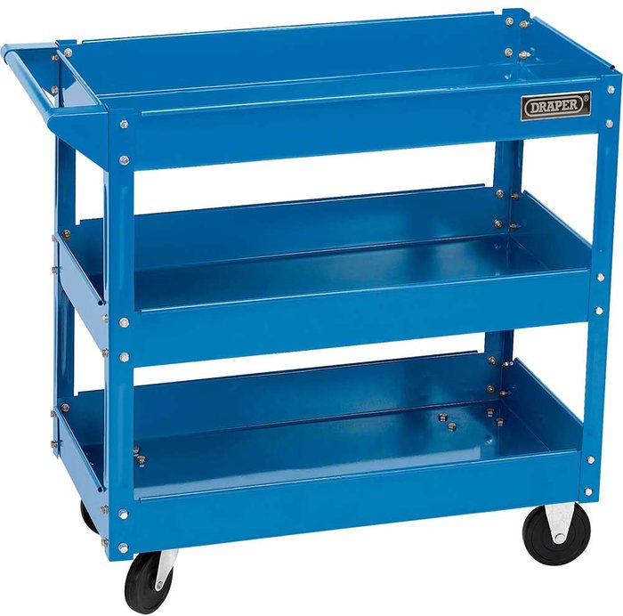 Tooled Up | Draper Draper 3 Shelf Trolley Blue Draper Draper 3 Shelf Trolley Blue