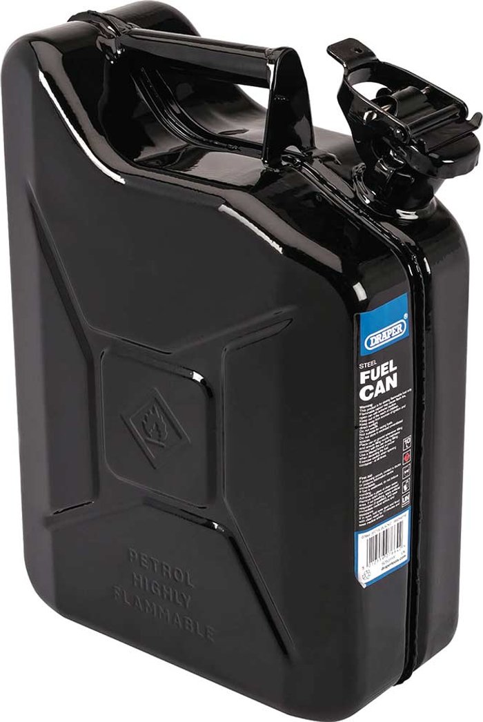 Tooled Up | Draper Draper Steel Jerry Can 10l Black Draper Draper Steel Jerry Can 10l Black
