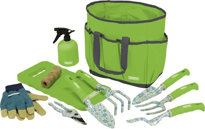 Tooled Up | Draper Draper 11 Piece Floral Pattern Garden Tool Kit Draper Draper 11 Piece Floral Pattern Garden Tool Kit