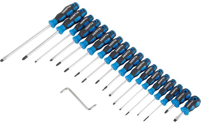 Tooled Up | Draper Draper 19 Piece Soft Grip Screwdriver Set Draper Draper 19 Piece Soft Grip Screwdriver Set