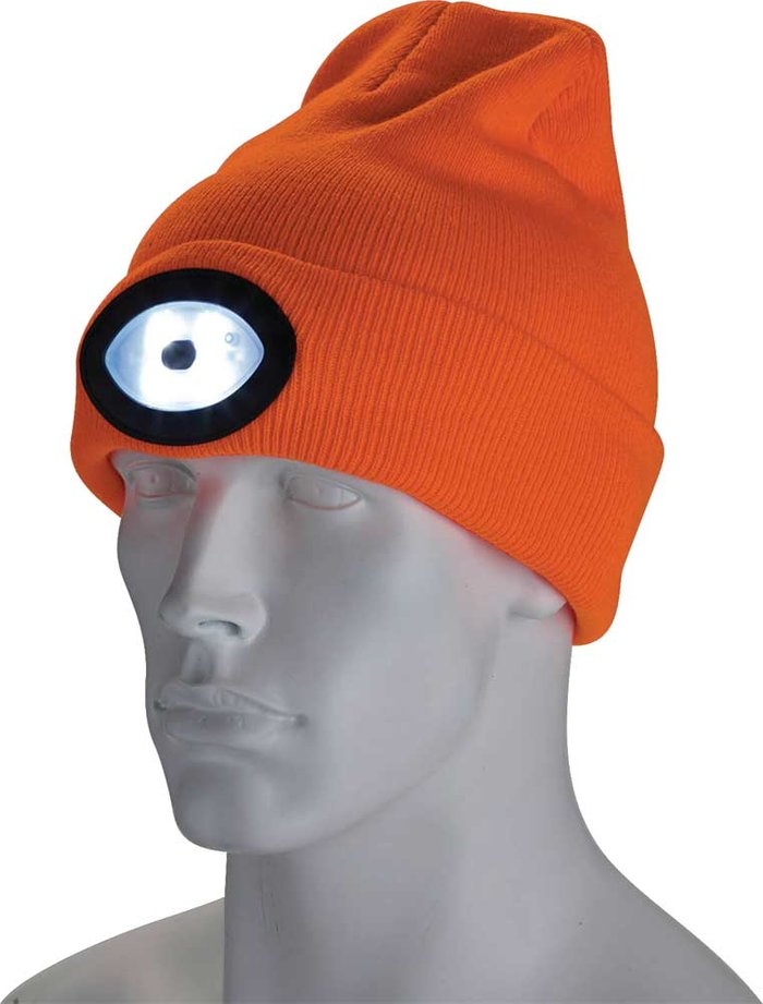 Tooled Up | Draper Draper Beanie Hat and USB Rechargeable LED Headlight Orange One Size Draper Draper Beanie Hat and USB Rechargeable LED Headlight Orange One Size