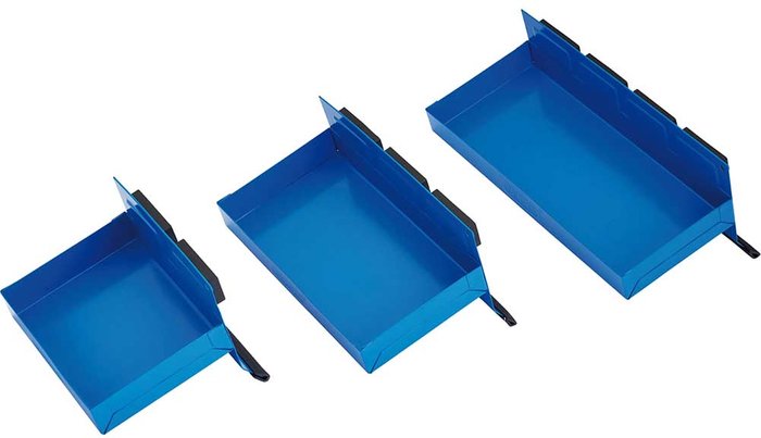 Tooled Up | Draper Draper Magnetic Tool Tray Set - 3 Piece - Blue Draper Draper Magnetic Tool Tray Set - 3 Piece - Blue