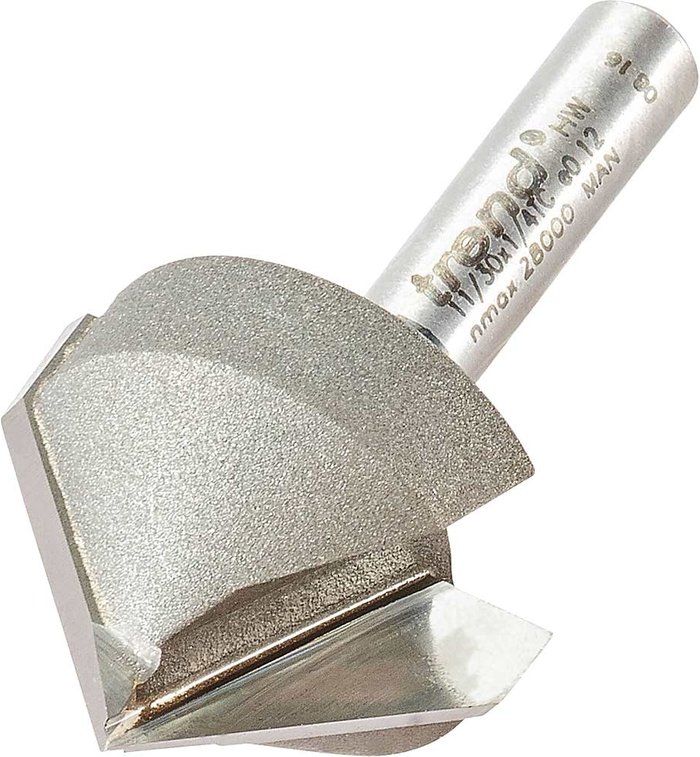 Tooled Up | Trend Trend Chamfer V Groove Router Cutter 25.4mm 13mm 1/4 Trend Trend Chamfer V Groove Router Cutter 25.4mm 13mm 1/4