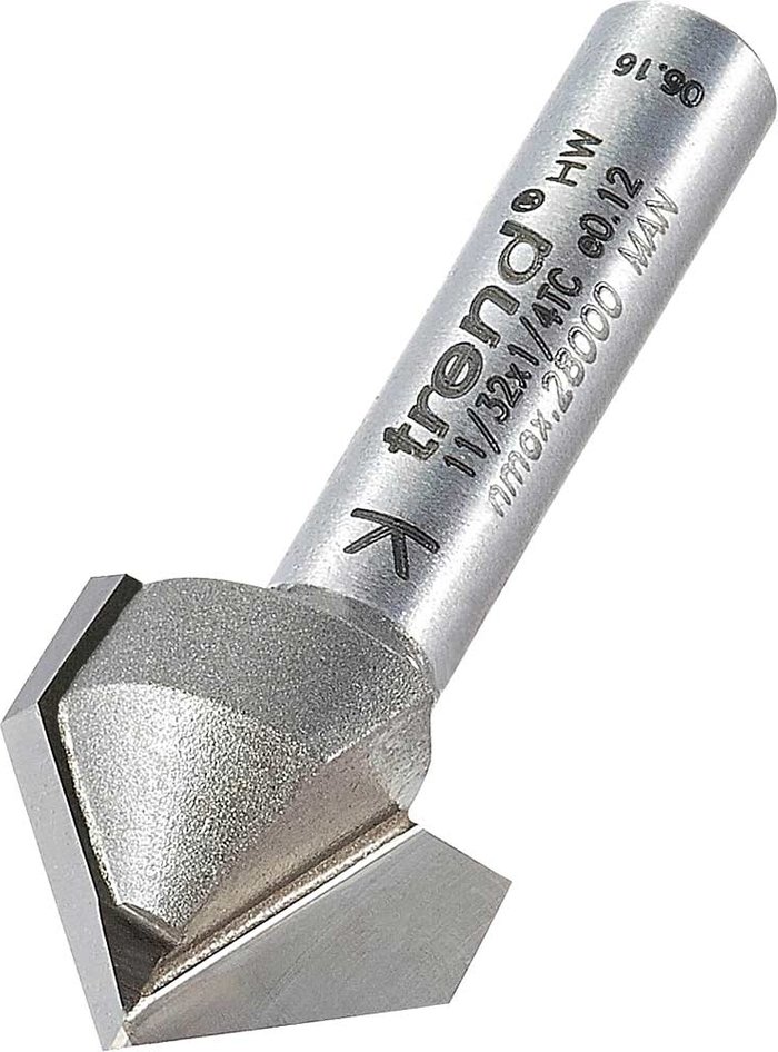 Tooled Up | Trend Trend Chamfer V Groove Router Cutter 16mm 8mm 1/4 Trend Trend Chamfer V Groove Router Cutter 16mm 8mm 1/4