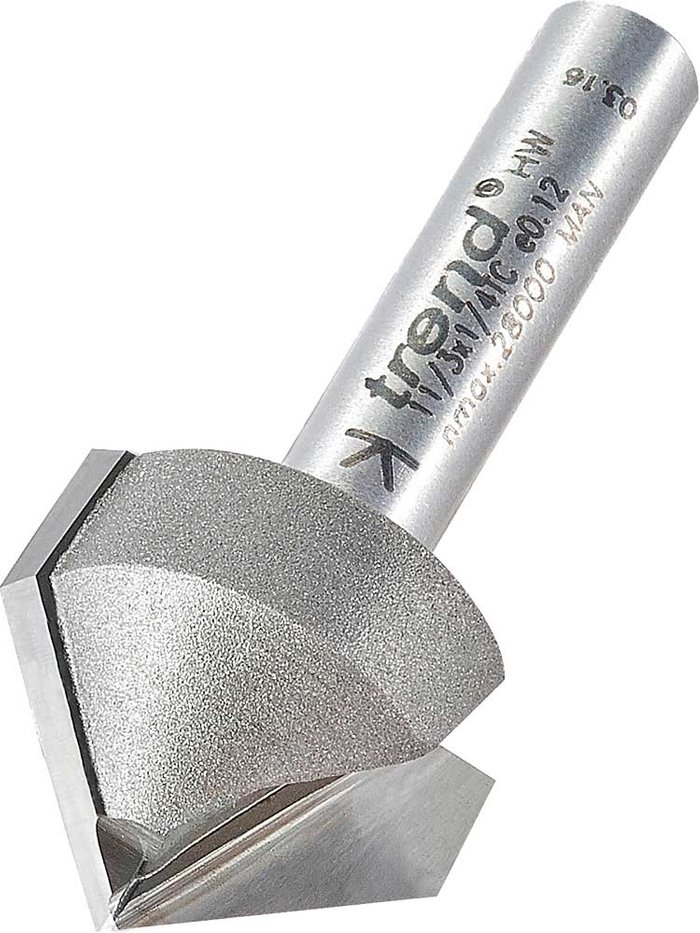 Tooled Up | Trend Trend Chamfer V Groove Router Cutter 19.1mm 9.2mm 1/4 Trend Trend Chamfer V Groove Router Cutter 19.1mm 9.2mm 1/4