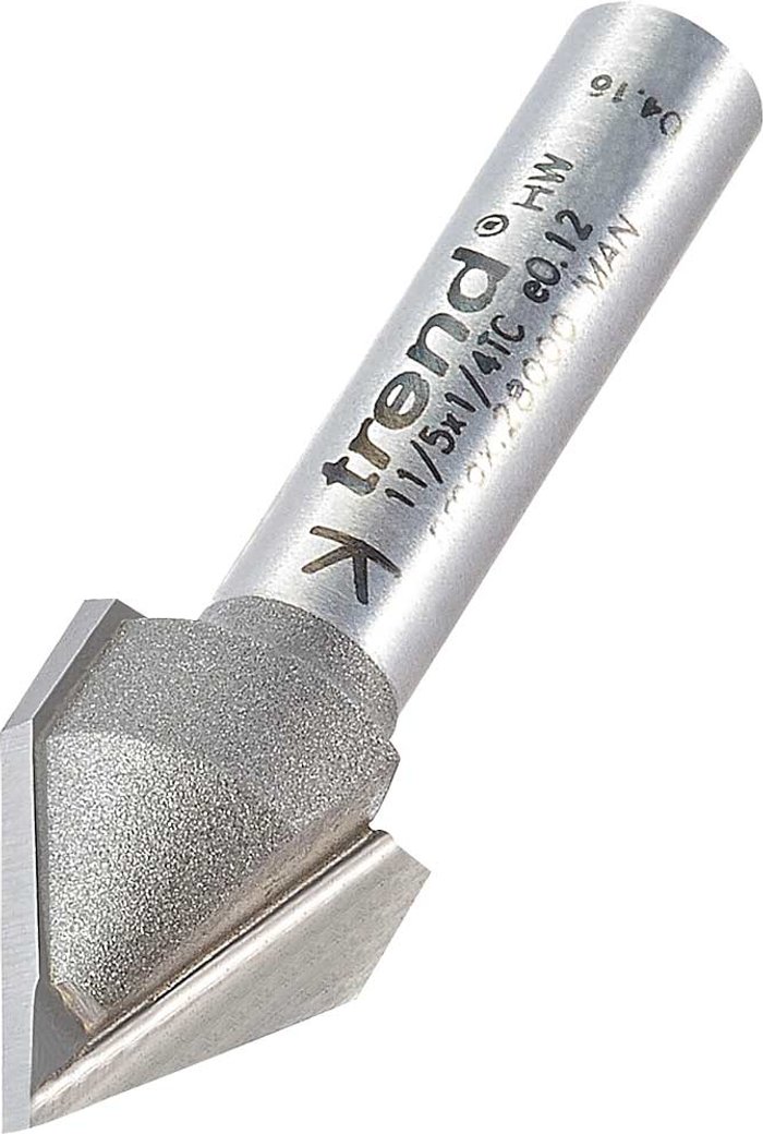 Tooled Up | Trend Trend Chamfer V Groove Router Cutter 12.7mm 10.3mm 1/4 Trend Trend Chamfer V Groove Router Cutter 12.7mm 10.3mm 1/4
