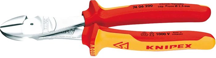 Tooled Up | Knipex Knipex VDE Insulated High Leverage Diagonal Side Cutters 200mm Knipex Knipex VDE Insulated High Leverage Diagonal Side Cutters 200mm