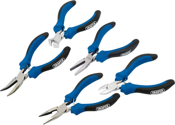 Tooled Up | Draper Draper 5 Piece Soft Grip Mini Plier Set Draper Draper 5 Piece Soft Grip Mini Plier Set