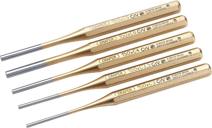 Tooled Up | Draper Draper 5 Piece Parallel Pin Punch Set Draper Draper 5 Piece Parallel Pin Punch Set