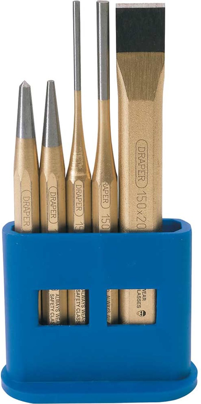 Tooled Up | Draper Draper Expert 5 Piece Cold Chisel and Punch Set Draper Draper Expert 5 Piece Cold Chisel and Punch Set