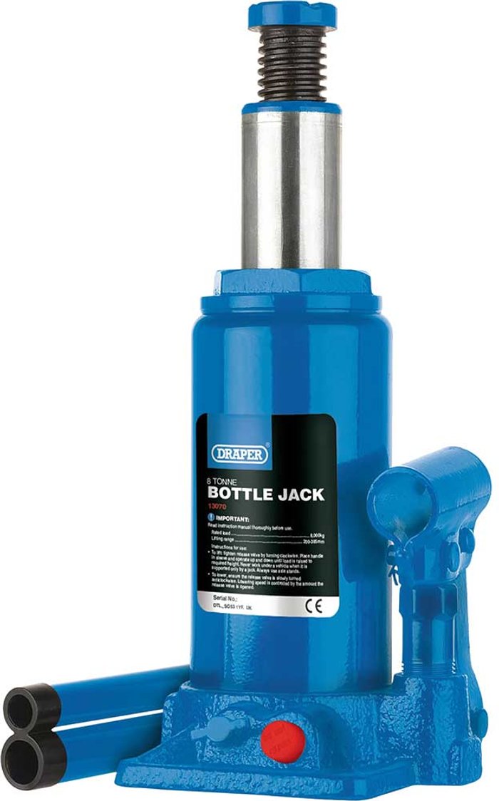 Tooled Up | Draper Draper 130 Series Hydraulic Bottle Jack 8 Tonne Draper Draper 130 Series Hydraulic Bottle Jack 8 Tonne