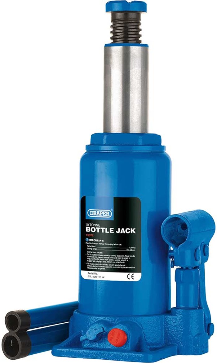 Tooled Up | Draper Draper 130 Series Hydraulic Bottle Jack 10 Tonne Draper Draper 130 Series Hydraulic Bottle Jack 10 Tonne