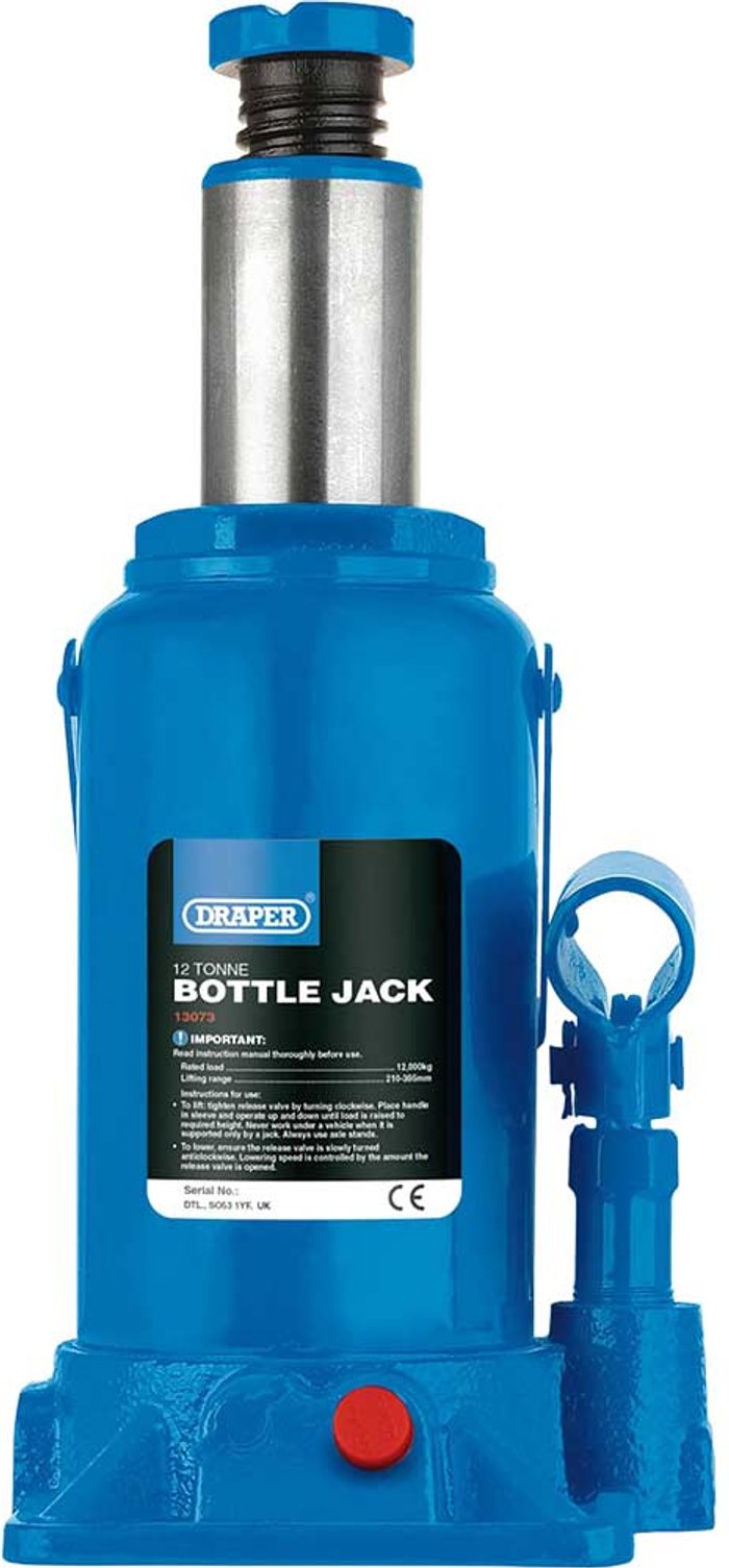 Tooled Up | Draper Draper Hydraulic Bottle Jack (12 Tonne) Draper Draper Hydraulic Bottle Jack (12 Tonne)